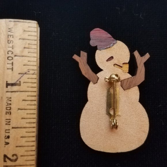 Holiday Jewelry - Snowman Brooch - Picture 4 of 4